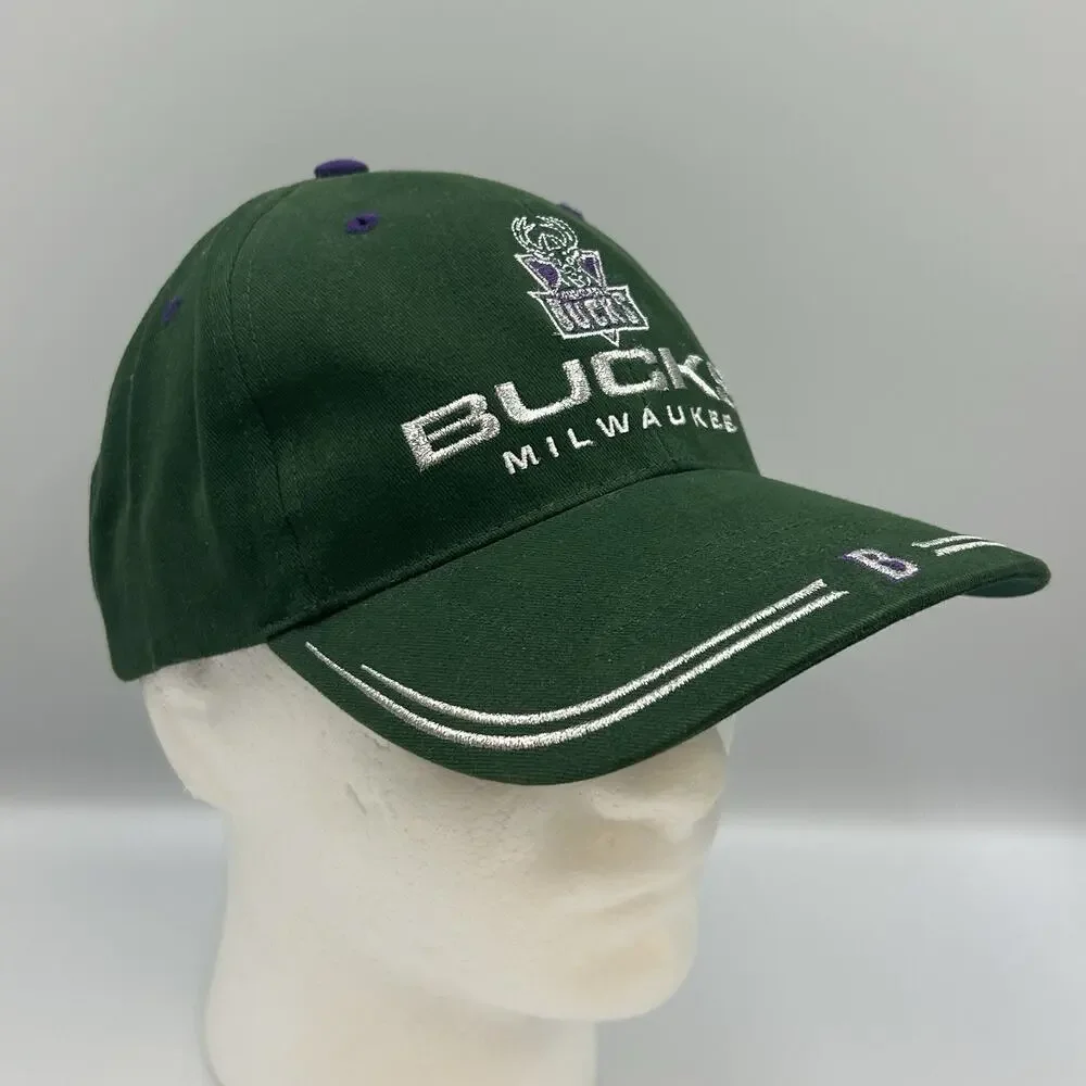 Vintage Milwaukee Bucks NBA Twins Baseball Hat Snapback Cap 1990 Basketball VTG